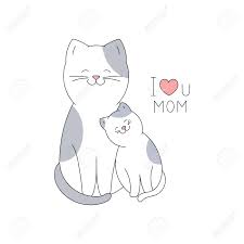 Check spelling or type a new query. Drawn Mother Cat And Baby Kitten On A White Background Mother S Day Greeting Card In Cartoon Style Royalty Free Cliparts Vectors And Stock Illustration Image 143703616