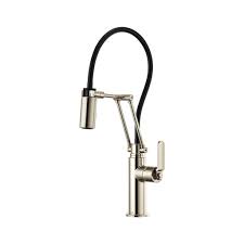 It features a solid brass body and side sprayer. Brizo 63244lf Litze Articulating Kitchen Faucet Polished Nickel Home Comfort Centre