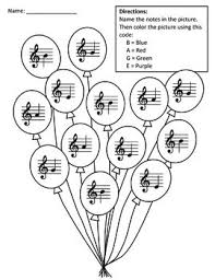 Balloon Treble Clef Note Identification Coloring Page Worksheet Treble Clef Music Worksheets Treble Clef Game