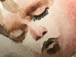 Original Watercolor Painting Of Sleeping Boy Holding Toy Signed By Artist  And Framed 9' X 7'