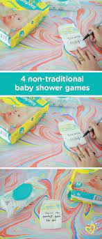 You Can T Help But Have Fun With These Non Traditional Baby Shower Games Try Having Friends And Family Wri Baby Shower Funny Baby Shower Games Baby Shower Fun