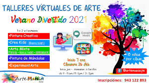 Talleres a través de zoom,…» Arte Mania Talleres Virtuales De Arte Verano 2021 Facebook