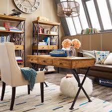 The Rustic Industrial Style Metro Desk Offers Modern Minimalism With A Retro Flair Its Richly Grain Vintage Home Offices Rustic Home Offices Home Office Setup