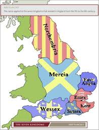 The Seven Kingdom Heptarchy Map Of Britain Medieval History Historical Maps