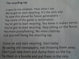 See, that's what the app is perfect for. Recycling Rap Poem