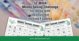 52 Week Money Saving Challenge For Those With Inconsistent