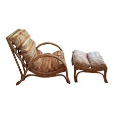 Vintage Calif Asia Rattan Chair And Ottoman In 2020 Chair And Ottoman Rattan Chair Rattan Lounge Chair