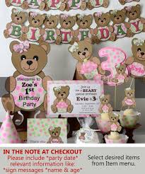 Teddy Bear 1st Birthday Decoration Ideas For Boy At Home Teddy Bear Baby Shower Decorations Girl Baby Shower Banner Etsy Teddy Bear Birthday Bear Birthday Party Teddy Bear Birthday Party