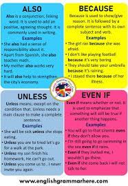 He was thin, and he was also tall. How To Use Also Because Unless Even If Definition And Examples English Grammar Here