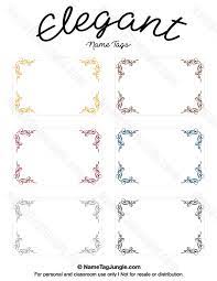 Free Printable Elegant Name Tags The Template Can Also Be Used For Creating Items Like Labels And P Elegant Names Printable Sticker Labels Printable Name Tags