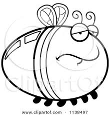 L is for lightning bug. Cartoon Clipart Of An Outlined Depressed Firefly Lightning Bug Black And White Vector Coloring Page By Cory Thoman 1138497