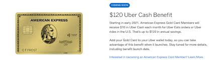 Most credit cards include uber and lyft in the travel bonus category. Live New Benefits American Express Gold 10 Monthly Uber Credit Platinum Gold Green Free Year Eatspass Doctor Of Credit