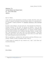 Here are 3 types of sample cover letters that will make your application stands out. Application Letter For Fresh Graduate Kotimamma
