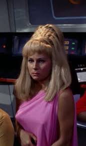 Yeoman Janice Rand On The Enterprise Bridge Star Trek Cosplay Star Trek Crew Star Trek 1966