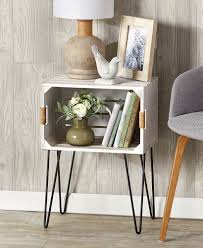 Whitewashed In 2020 Crate End Tables Wooden Crate End Table Unique End Tables
