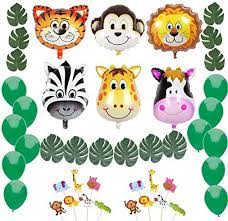 Hello, this is a collaboration with ubackdrop. Jungle Safari Theme Party Decorations Animal Balloons Zebra Tiger Lion Monkey Giraffe Cow Green Palm Leaves Balloons Cupcake Topper Supplies And Favors For Kids Boys Birthday Baby Shower Decor Price In Uae Amazon Uae Kanbkam