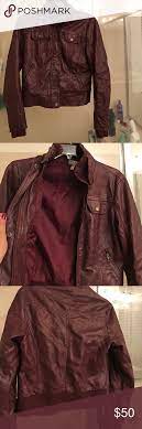 Dark Red Maroon Leather Jacket Faux Leather Super Cute For These Upcoming Months Got From Pacsun Burgundy Colo Maroon Leather Jacket Leather Jacket Jackets