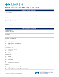 Any documents associated with the auto insurance proposal. Marsh Bizsecure Insurance Proposal Form Free Download