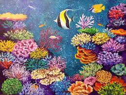 Coral Reef Acrylic Painting Angela Anderson On Patreon Coral Painting Acrylic Painting Tutorials Painting Tutorial