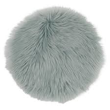 Blue Grey Faux Fur Chair Pad Maisons Du Monde Galette De Chaise Maison Du Monde Bleu Gris