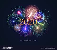 Happy New Year 2020 Greeting Card With Fireworks Vector Image On Happy New Year Hd Happy New Year Greetings