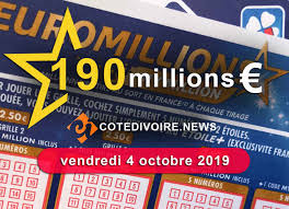 C'est mardi 8 janvier que la française des jeux organisera son prochain tirage de l'euro millions. Euromillion Fdj Resultat Du Vendredi 4 Octobre 2019 Cotedivoire News