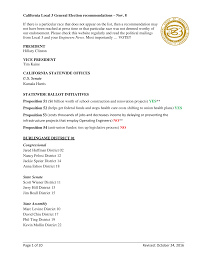 California Endorsements