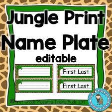 Thank You For Looking At The Free Jungle Themed Name Plates These Are Editable Just Change The Font To Your Fa Name Plate Jungle Theme Classroom Jungle Theme