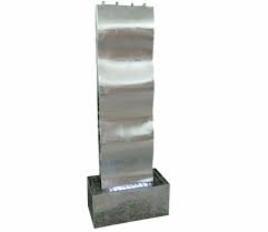 Come and take a look how i make a waterfall blade cheap and effective out off gutter down pipe and a led light looks great. Naples Stainless Steel Water Feature Gardensite Co Uk