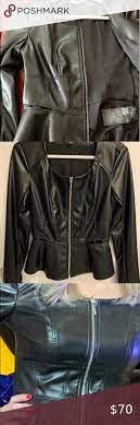 Sold Guess Peplum Faux Leather Jacket Faux Leather Jackets Leather Jacket Jackets
