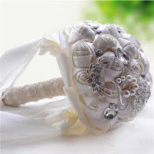 These silk wedding bouquets are kept a lifetime and looks, which add romance and magnificence to your wedding. Handmade Bouquet With Crystal Diamond Pearls Rhinestones Silk Roses Bouquet D336 B2 1 Milk White Buy At A Low Prices On Joom E Commerce Platform