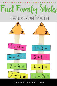 Fact Family Math Sticks Fact Families Math Facts 1st Grade Math
