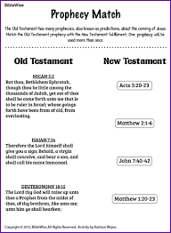 Match The Old Testament Prophecy With New Testament Fulfillment Kids Korner Bible Truth Bible Study Notebook Bible Study Tools