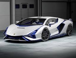 Lmm23 Design On Instagram Lamborghini Sian In Metallic Frost White And Blue Exposed Carbon The Launch S In 2020 Fast Sports Cars Super Luxury Cars White Lamborghini