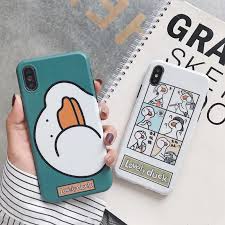funny lovely duck painting phone case for iphone 6 6s 7 8 plus case fo elegantonlinemarket wallet phone case iphone phone case diy paint iphone case design