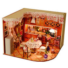 diy montage miniatur holz puppenhaus kit led kinder weihnachten ebay