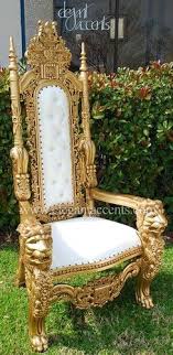 Carved Mahogany King Lion Gothic Throne Chair Gold White Throne Chair Chair King Chair