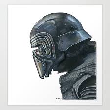 Darkness Rises Kylo Ren Helmet Drawing Fanart Print Star Wars Artwork Star Wars Art Star Wars Images