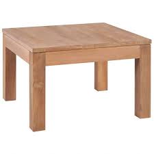 The tabletop is made of strong tempered glass, on which you can place your drinks, vases, fruit bowls or ornaments. Coffee Table Solid Teak Wood With Natural Finish 60x60x40 Cm Crazy Sales