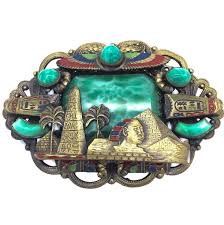 Does anybody think that the neiger brothers jewellery would sell in australia? Neiger Brothers Egyptian 1920s Brooch Jennifer Gibson Jewellery