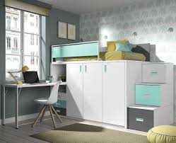 Interbeds hochbett max 4 größe 200x80cm mit schrank und schreibtisch, farbe zur wahl inkl. Hochbett Mit Schreibtisch Schrank Und Mehreren Schubfachern Unniq Habitat