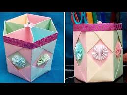 أشغال يدوية للأطفال صنع حاملة أقلام بالورق الملون Paper Pen Holder Gift Wrapping Gifts Education