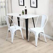 Set Of 2 Metal Chairs Rustic Dining Chair Steel Vintage Style Stackable Set White Free E Book Steel Dining Chair Rustic Dining Chairs Dining Chairs
