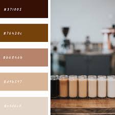 Coffee Colour Palette Kofejnaya Cvetovaya Gamma Coffee Shop Brand Color Palette Coffee Shops Interior