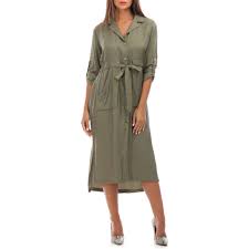 La robe chemisier n'est pas idéale pour les morphologies en h qui ont besoin de coupes évasées et fluides et non de marquer la taille. Robe Chemisier Fluide Longue 9697d1