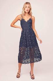 Lace A Line Midi Dress Navy S In 2021 Wedding Attire Guest Wedding Guest Dress Summer Lace Midi Dress