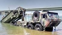 Improved Ribbon Bridge (IRB) Bridge Building With MK2 Bridge Erection Boat
