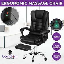 Hbada reclining office desk chair 8. Massage Office Chair Gaming Computer Desk Chairs W Footrest Recliner Leather Uk 767452113114 Ebay