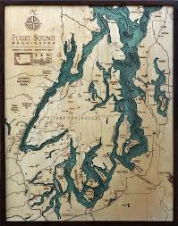 Bathymetric Map Puget Sound Washington Sound Map Lake