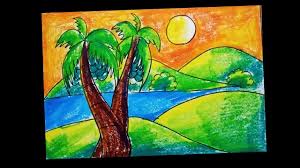 Contoh lukisan naturalisme yang mudah digambar cikimmcom via www.cikimm.com. Sunset Scenery Drawing With Oil Pastel Step By Step Drawing Sunset Oil Pastel Drawings